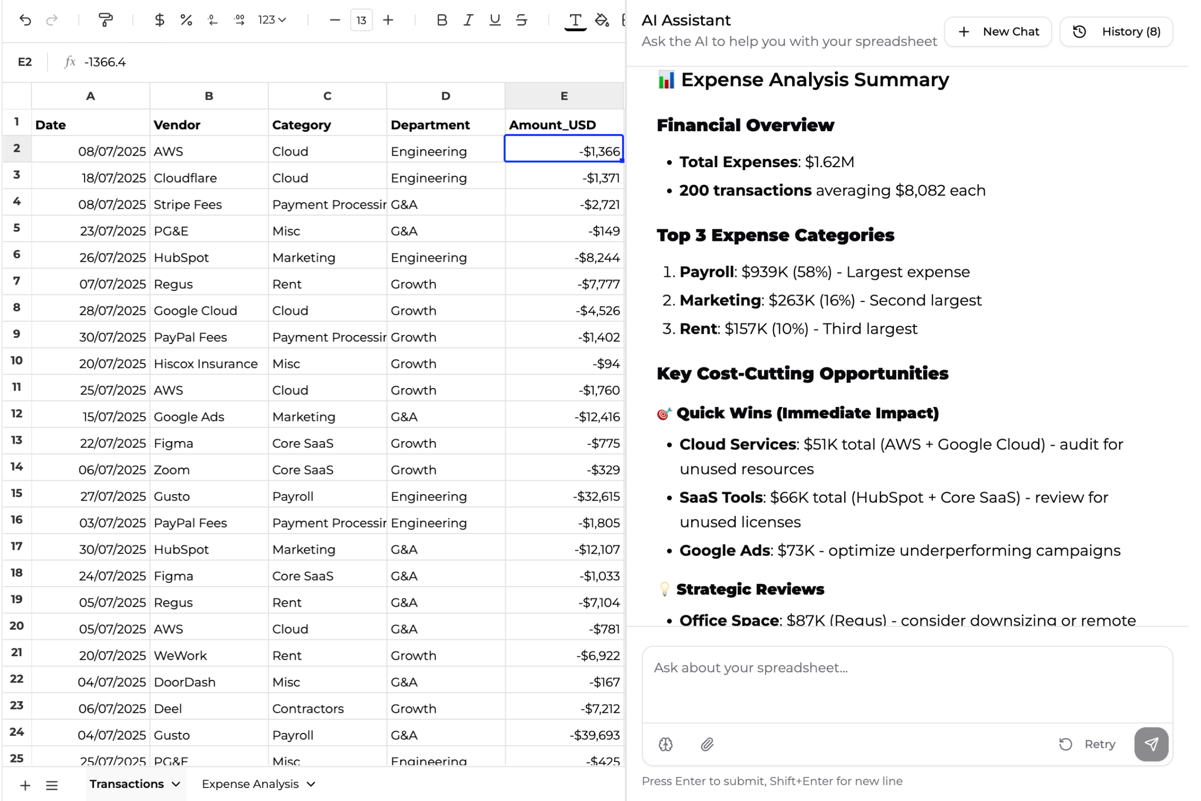 Insights step preview